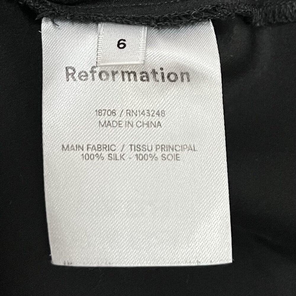 Reformaton Tallulah‎ Silk Mini Skirt Size 6 Black Feminine Gothic Waist Straps - Picture 5 of 6